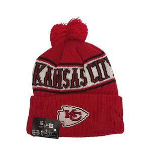 Kansas City Chiefs New Era NFL On Field Removeable Pom Beanie Football Athleisur